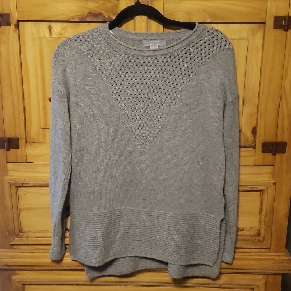 Jana Nordstrom Womens Size XS Sweater Cutouts Wool Angora Blend Long Sleeve Gray - Picture 1 of 6